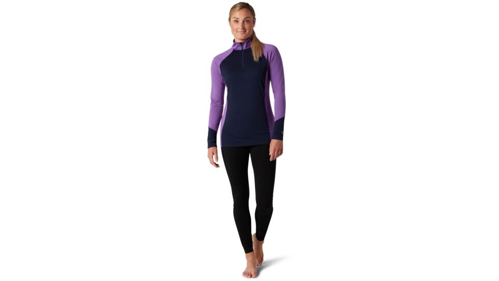 Smartwool Merino 150 Baselayer Colorblock 1/4 Zip - Womens, Deep Navy, Extra Small, SW000420092-XS