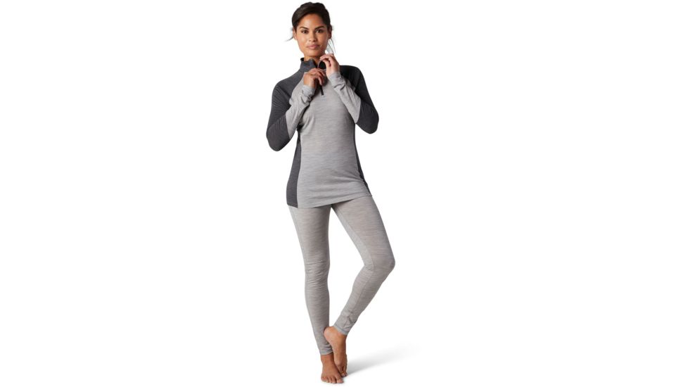 Smartwool Merino 150 Baselayer Colorblock 1/4 Zip - Womens, Light Gray Heather, Small, SW000420545-S