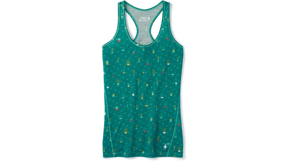 Smartwool Merino 150 Baselayer Print Tank - Womens, Dark Peacock Cactus Print, Extra Large, SW016159D75-XL