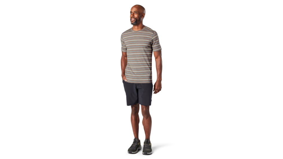 Smartwool Merino 150 Baselayer Short Sleeve - Mens, Light Gray Heather Stripe, Medium, SW000744F92M