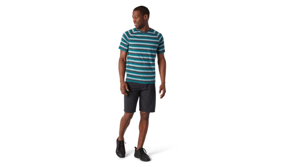 Smartwool Merino 150 Baselayer Short Sleeve - Mens, Pacific Stripe, Medium, SW016041D55-M