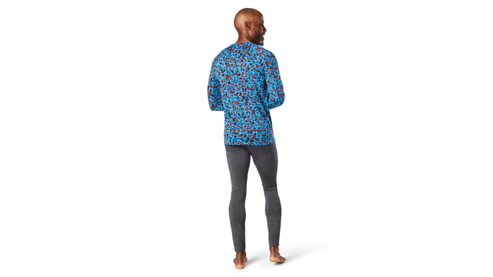 Smartwool Merino 150 Long Sleeve Baselayer - Mens, Ocean Blue/Balabar Print, 2XL, SW016042D73-Ob/BP-XXL