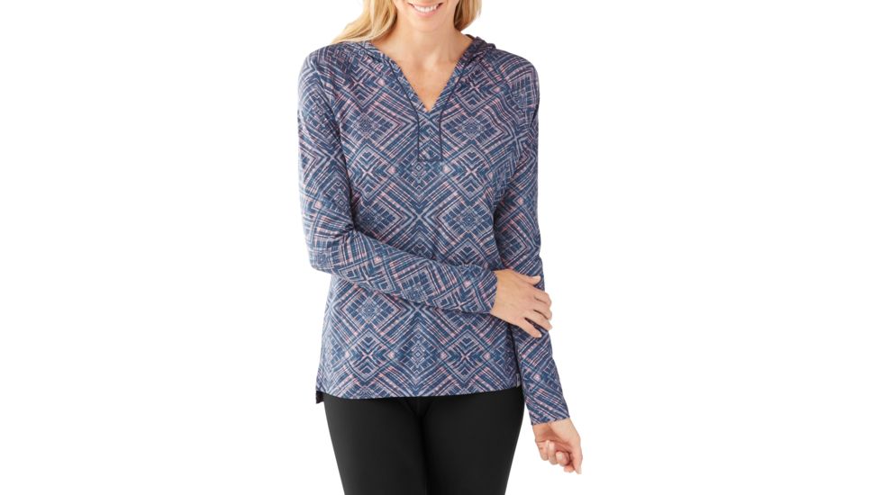 Smartwool Merino 150 Pattern Hoody Womens, Dark Blue Steel, L, SW016033292-L