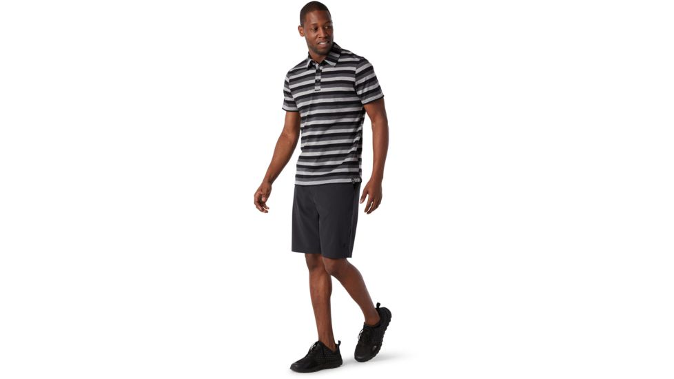 Smartwool Merino 150 Polo - Mens, Iron Stripe, Large, SW000216D48-L