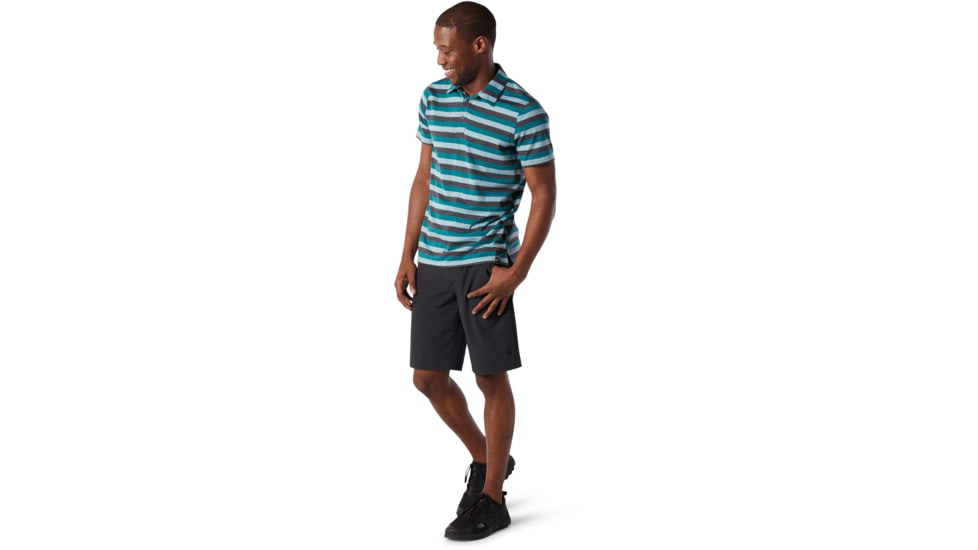 Smartwool Merino 150 Polo - Mens, Pacific Stripe, Medium, SW000216D55-M