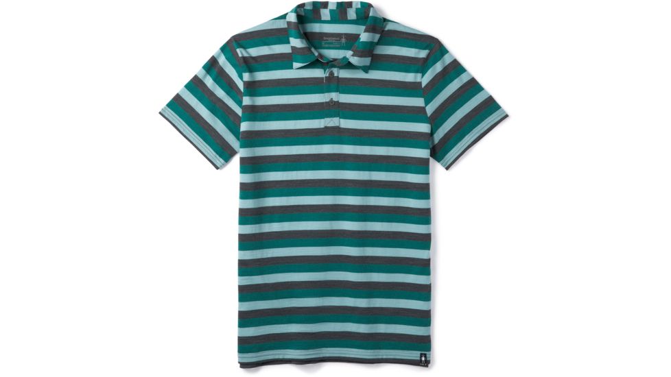 Smartwool Merino 150 Polo - Mens, Pacific Stripe, Medium, SW000216D55-M