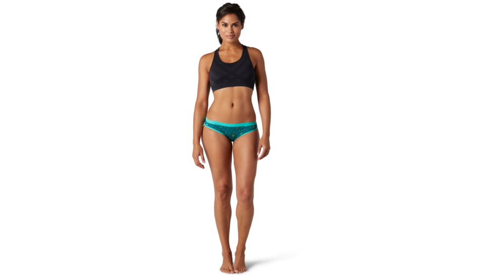 Smartwool Merino 150 Print Bikini Boxed - Womens, Dark Peacock Cactus Print, Extra Small, SW016240D75-XS