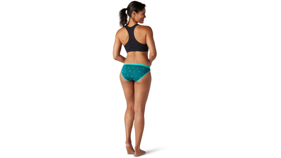 Smartwool Merino 150 Print Bikini Boxed - Womens, Dark Peacock Cactus Print, Extra Small, SW016240D75-XS
