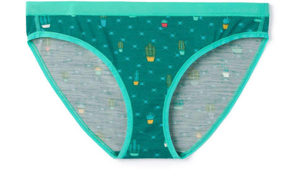 Smartwool Merino 150 Print Bikini Boxed - Womens, Dark Peacock Cactus Print, Extra Small, SW016240D75-XS
