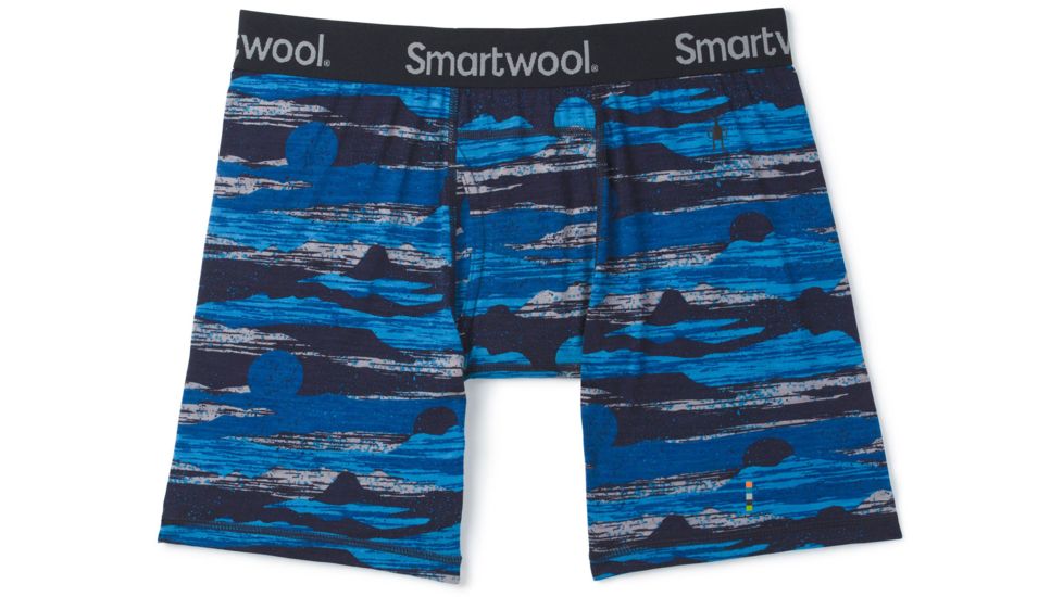 Smartwool Merino 150 Print Boxer Brief Boxed - Mens, Deep Navy Canyon Sunset Print, Medium, SW015151D61-M