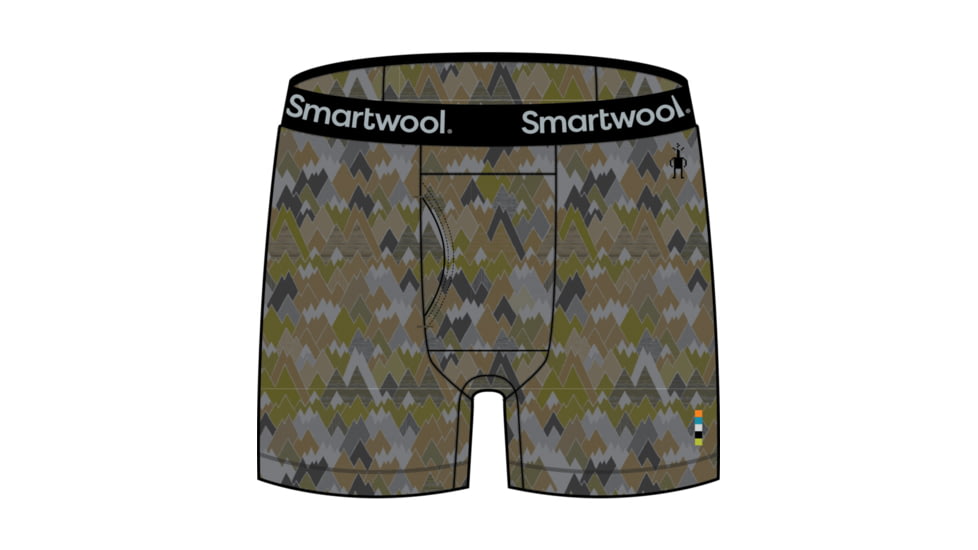 Smartwool Merino 150 Print Boxer Brief Boxed - Mens, Military Olive Mountains For Days Print, Large, SW015151E33-L