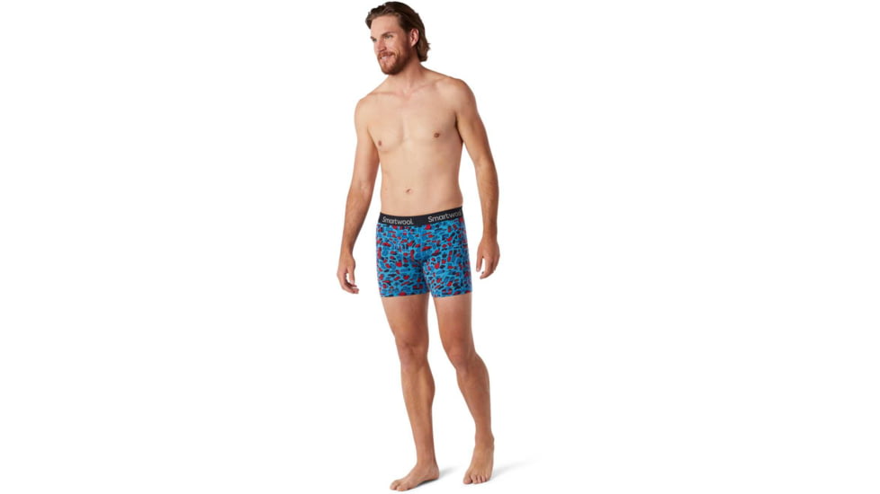 Smartwool Merino 150 Printed Boxer Brief - Mens, Ocean Blue/Balabar Print, Medium, SW015557D73-OBLM