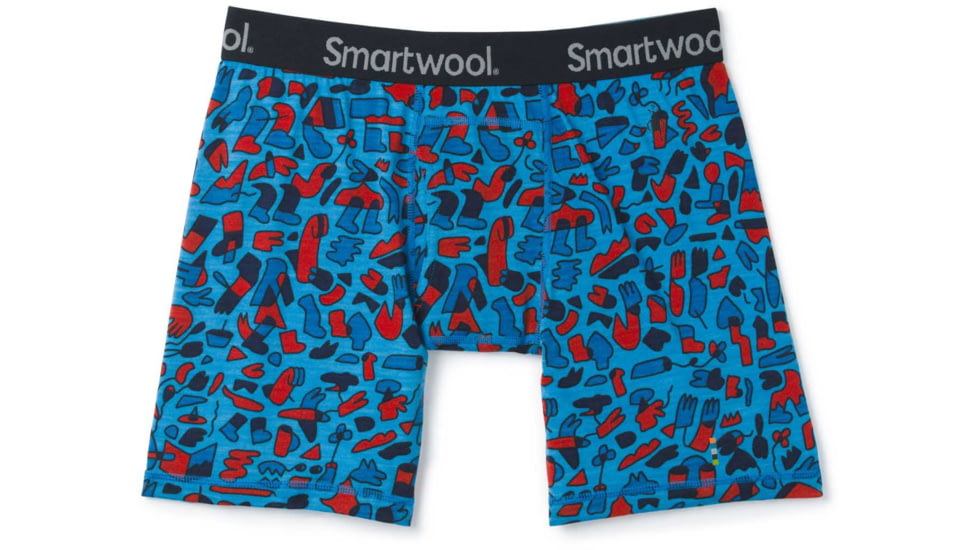 Smartwool Merino 150 Printed Boxer Brief - Mens, Ocean Blue/Balabar Print, Medium, SW015557D73-OBLM