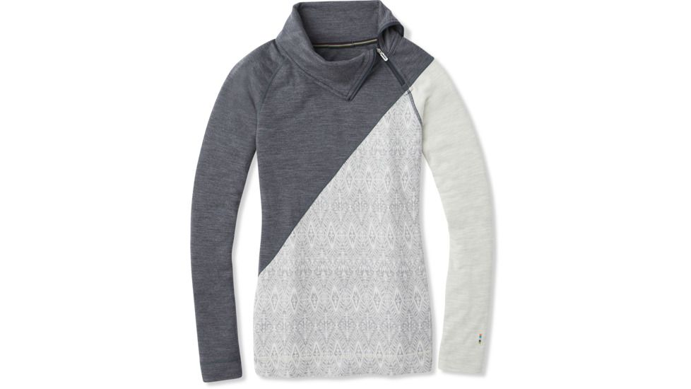 Smartwool Merino 250 Asym Top - Womens, Ash Medallion, Small, SW015109C15-S