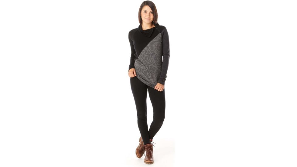 Smartwool Merino 250 Asym Top - Womens, Black Snow Swirl, Medium, SW015109C21-M