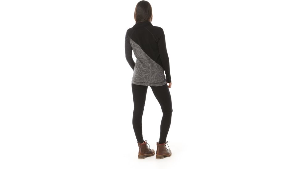 Smartwool Merino 250 Asym Top - Womens, Black Snow Swirl, Medium, SW015109C21-M