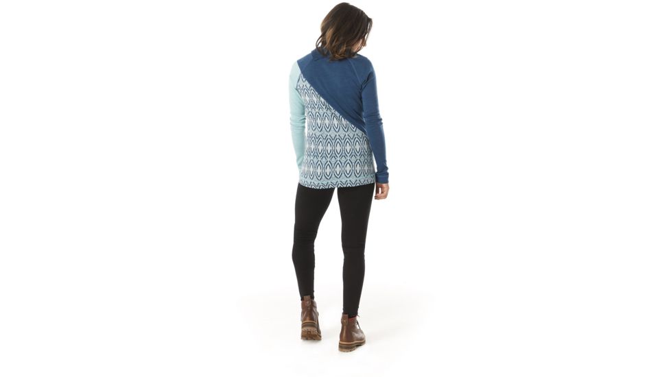 Smartwool Merino 250 Asym Top - Womens, Nile Blue Medallion, Small, SW015109C17-S