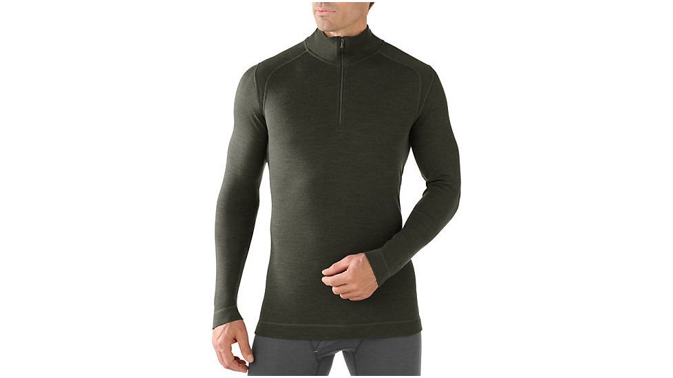 Smartwool Merino 250 Base Layer 1/4 Zip, Olive Heather, Medium, SW0NP603307M