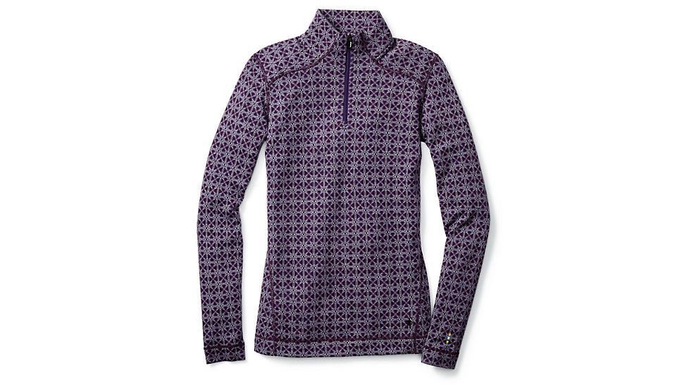 Smartwool Merino 250 Base Layer Pattern 1/4 Zip, Blue Ice, Extra Small, SW0NP222597XS