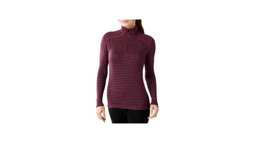 Smartwool Merino 250 Base Layer Pattern 1/4 Zip - Womens, Aubergine Heather, Extra Large, SW0SS222768XL