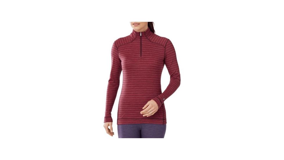 Smartwool Merino 250 Base Layer Pattern 1/4 Zip - Womens, Hibiscus Heather, Extra Large, SW0NP222488XL