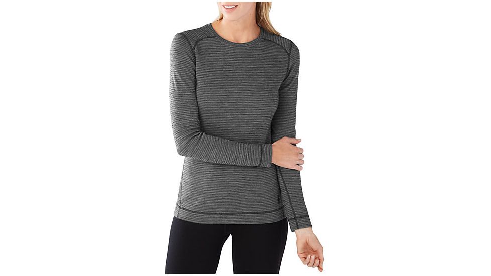 Smartwool Merino 250 Base Layer Pattern Crew, Black, Extra Small, SW014095001XS