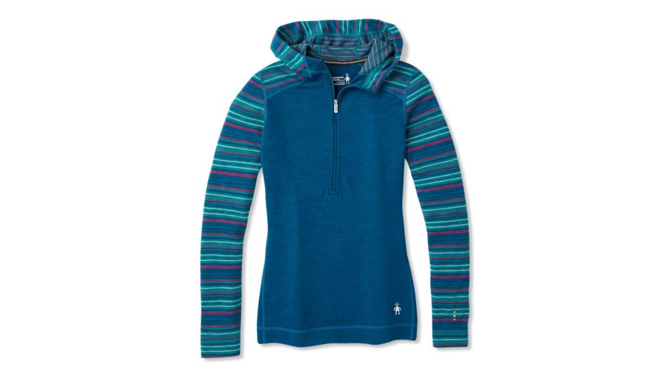 Smartwool Merino 250 Baselayer 1/2 Zip Hoody - Womens, Deep Marlin Heather, Extra Small, SW015094C52-XS