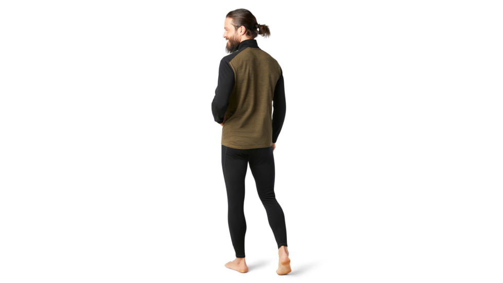 Smartwool Merino 250 Baselayer 1/4 Zip - Mens, Military Olive Heather/Black, Extra Large, SW016355E54-XL