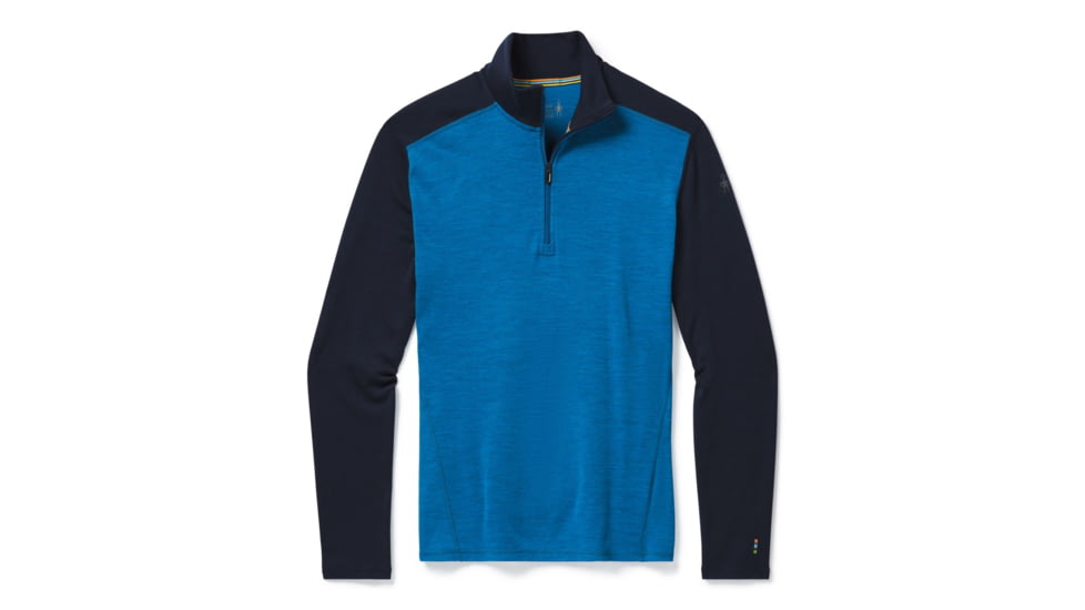 Smartwool Merino 250 Baselayer 1/4 Zip - Mens, Neptune Blue Heather/Deep Navy, Medium, SW016355E64-M