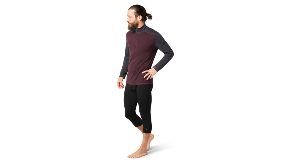 Smartwool Merino 250 Baselayer 1/4 Zip - Mens, Woodsmoke Heather/Charcoal Heather, Large, SW016355E65-L