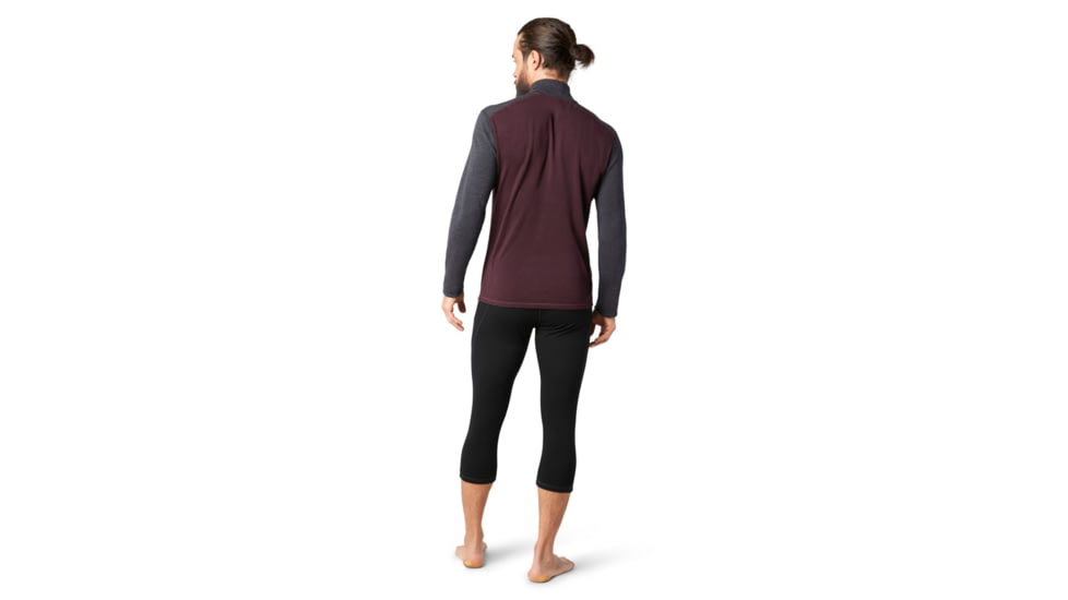 Smartwool Merino 250 Baselayer 1/4 Zip - Mens, Woodsmoke Heather/Charcoal Heather, Large, SW016355E65-L