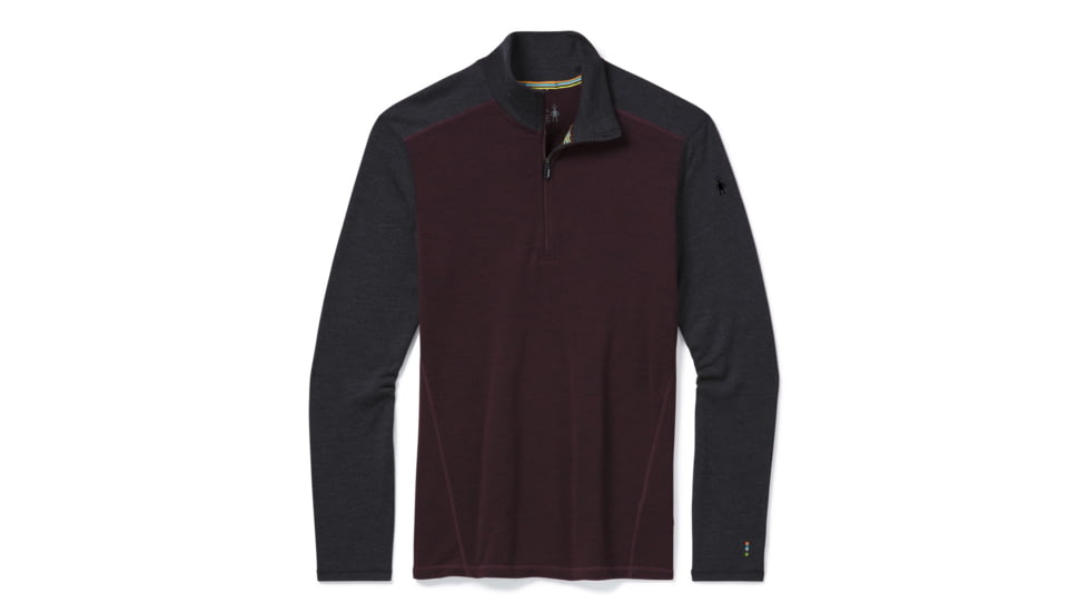 Smartwool Merino 250 Baselayer 1/4 Zip - Mens, Woodsmoke Heather/Charcoal Heather, Large, SW016355E65-L