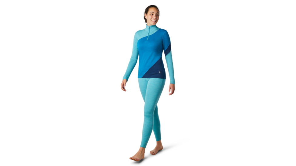 Smartwool Merino 250 Baselayer Colorblock 1/4 Zip - Womens, Ocean Abyss Heather, Extra Large, SW016379E22-XL