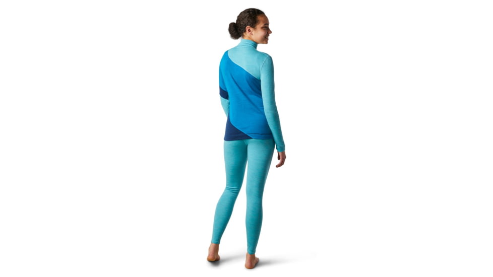 Smartwool Merino 250 Baselayer Colorblock 1/4 Zip - Womens, Ocean Abyss Heather, Extra Large, SW016379E22-XL