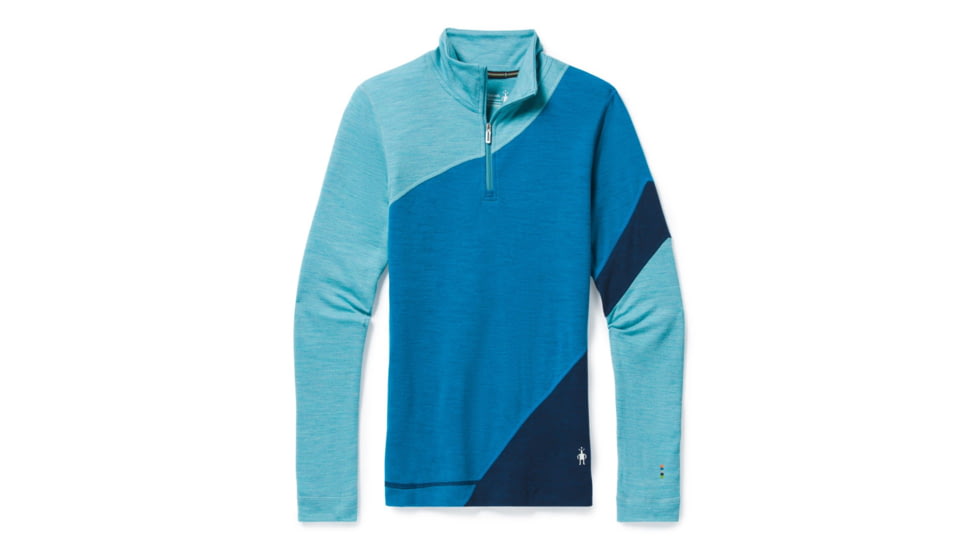 Smartwool Merino 250 Baselayer Colorblock 1/4 Zip - Womens, Ocean Abyss Heather, Extra Large, SW016379E22-XL