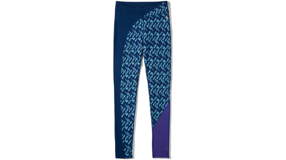 Smartwool Merino 250 Baselayer Colorblock Bottom - Womens, Alpine Blue/Modern Plaid, Extra Small, SW016383F54-AB/MP-XS