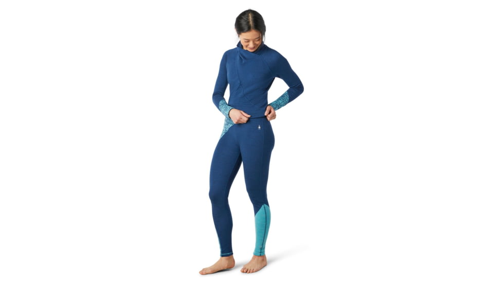 Smartwool Merino 250 Baselayer Colorblock Bottom - Womens, Wave Blue Traced Dahlia, Extra Large, SW016383E39-XL
