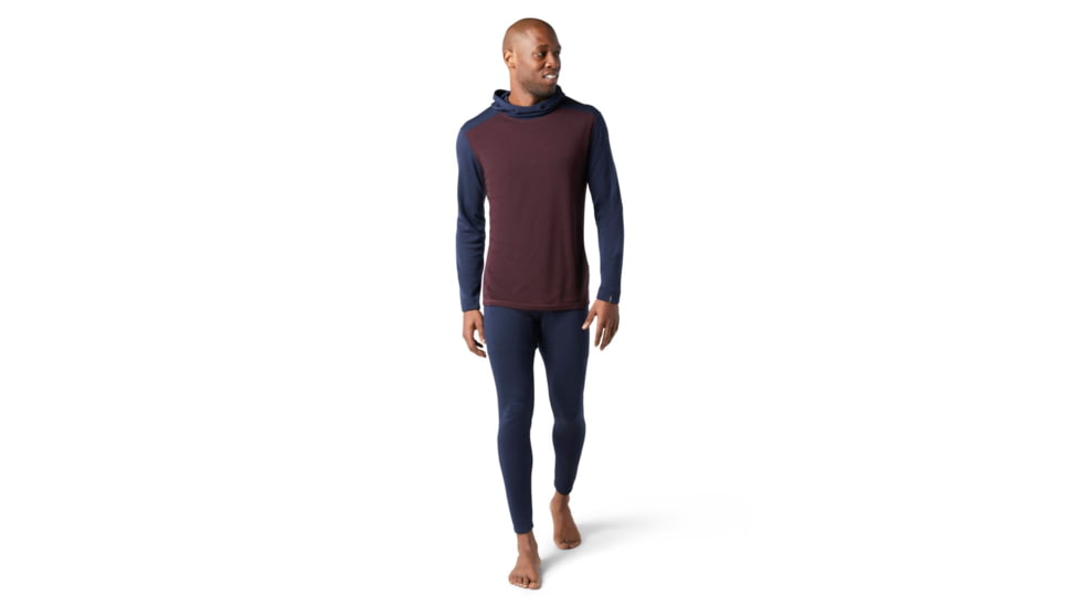 Smartwool Merino 250 Baselayer Hoodie - Mens, Woodsmoke Heather/Deep Navy, Large, SW016359E61-L