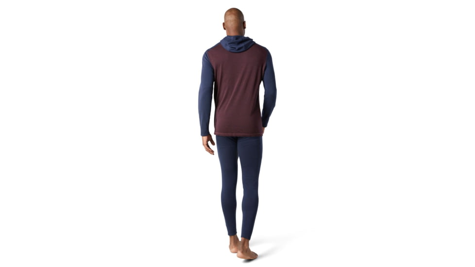 Smartwool Merino 250 Baselayer Hoodie - Mens, Woodsmoke Heather/Deep Navy, Large, SW016359E61-L