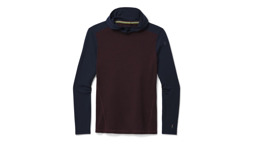 Smartwool Merino 250 Baselayer Hoodie - Mens, Woodsmoke Heather/Deep Navy, Large, SW016359E61-L