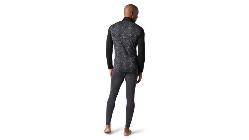 Smartwool Merino 250 Baselayer Pattern 1/4 Zip - Mens, Black Bryan Iguchi Mountains, Large, SW016357F21-L