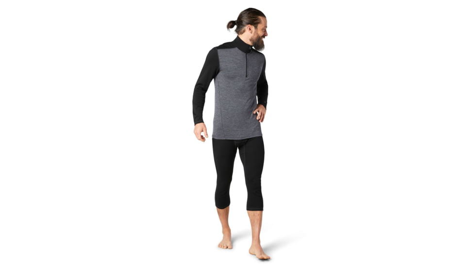 Smartwool Merino 250 Baselayer Pattern 1/4 Zip - Mens, Medium Gray Tick Stitch, Small, SW016357B99-S