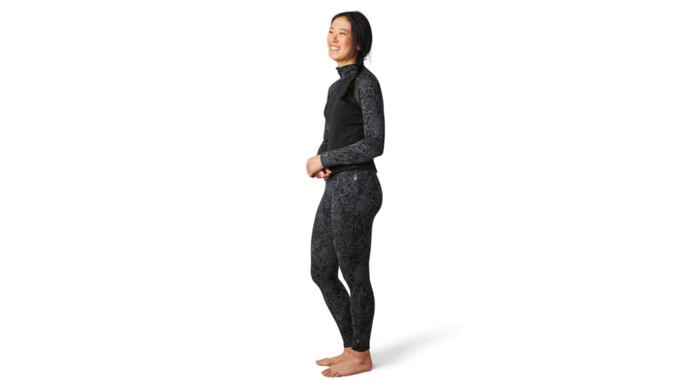 Smartwool Merino 250 Baselayer Pattern Bottom - Womens, Black Traced Dahlia, Extra Small, SW019243E42-XS