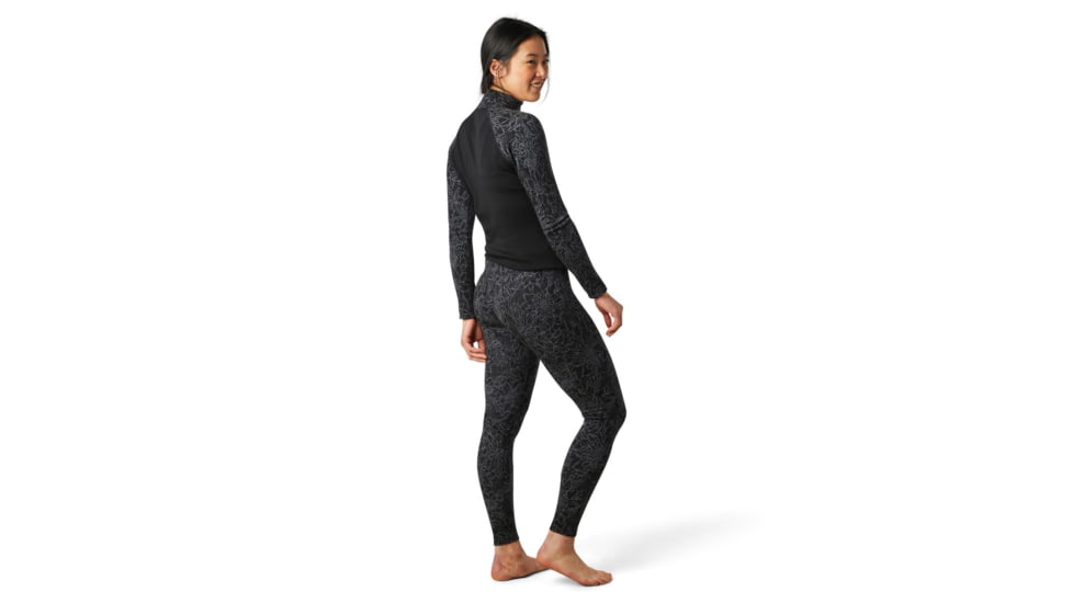 Smartwool Merino 250 Baselayer Pattern Bottom - Womens, Black Traced Dahlia, Extra Small, SW019243E42-XS