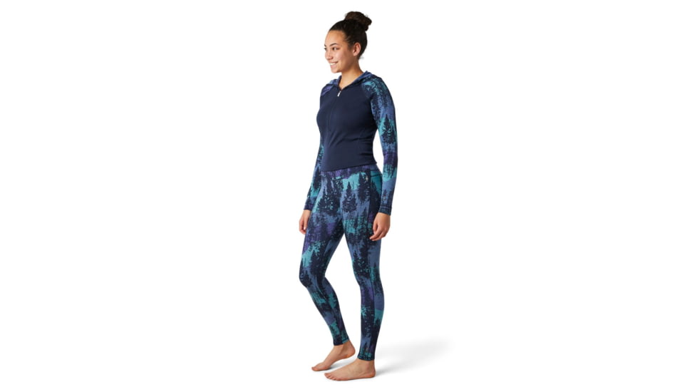 Smartwool Merino 250 Baselayer Pattern Bottom - Womens, Deep Navy Forest Scape, Extra Small, SW019243E43-XS