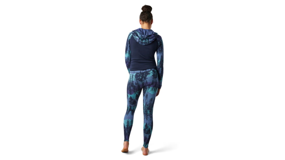 Smartwool Merino 250 Baselayer Pattern Bottom - Womens, Deep Navy Forest Scape, Extra Small, SW019243E43-XS
