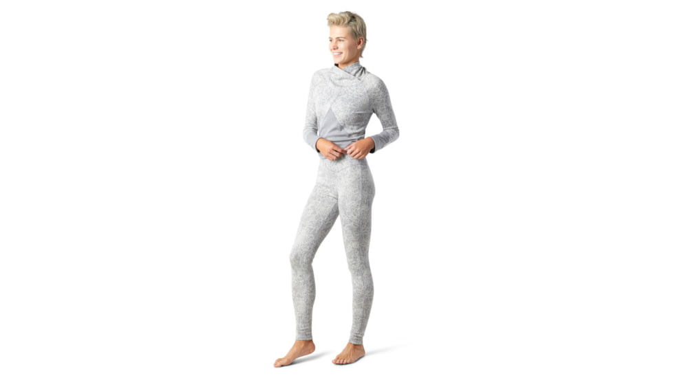 Smartwool Merino 250 Baselayer Pattern Bottom - Womens, Light Gray Traced Dahlia, Medium, SW019243E41-M