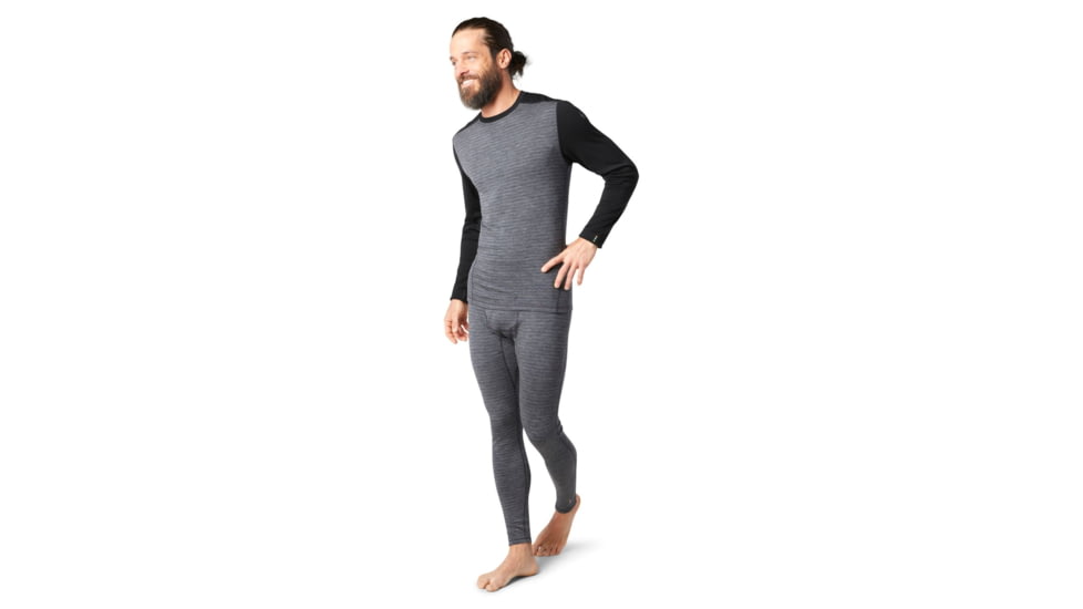 Smartwool Merino 250 Baselayer Pattern Crew - Mens, Medium Gray Tick Stitch, Small, SW016351B99-S