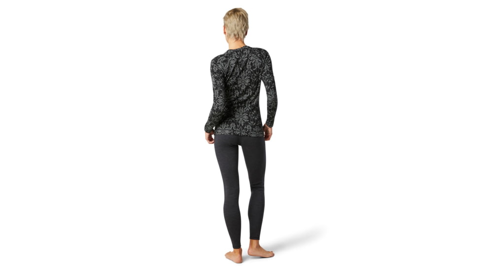 Smartwool Merino 250 Baselayer Pattern Crew - Womens, Black Digital Snowflake, Extra Large, SW016371E36-XL