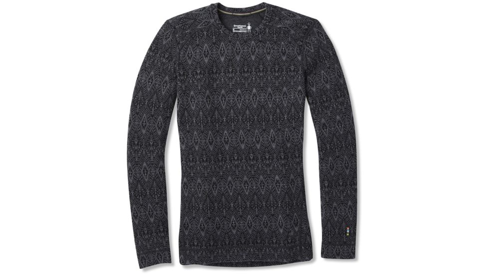 Smartwool Merino 250 Baselayer Pattern Crew - Womens, Black Medallion, Extra Small, SW0NP226C14-XS
